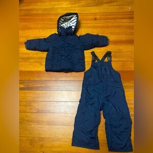 GAP Navy Puffer Jacket with Navy Snow Overalls Size 18-24 Months